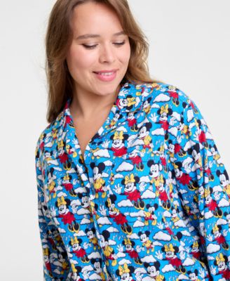 Plus Size Mickey Mouse & Minnie Mouse Parade Balloon Flannel Pajamas Set, Macy's Exclusive