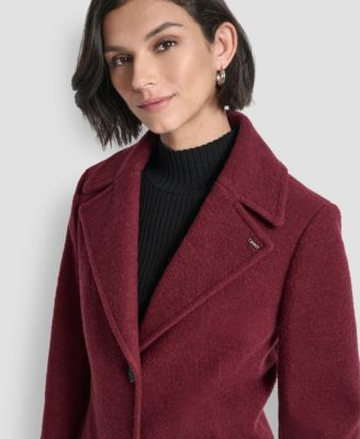 Women's Maxi Boucle Notch Collar Coat