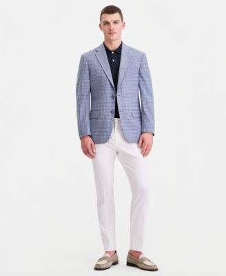 Men's Modern-Fit Blue Check Blazer
