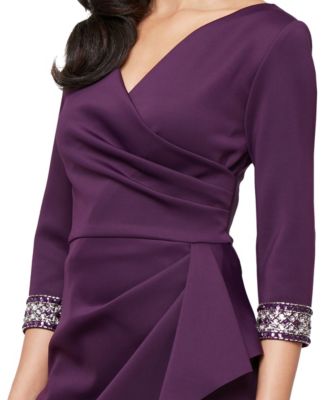 Women's Long Stretch Scuba Crepe Dress