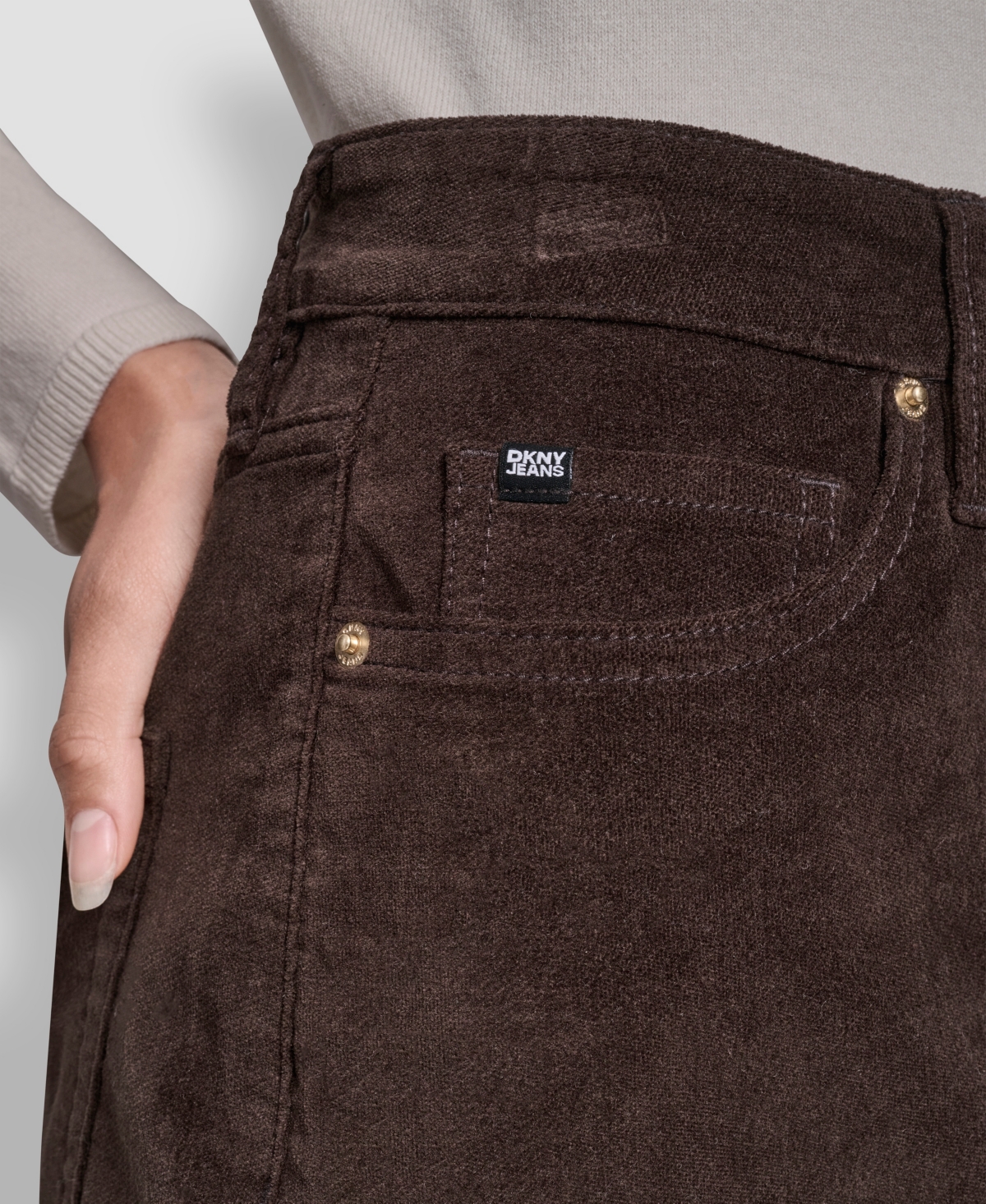 Dkny Jeans Women's High Rise Button Front Mini Skirt