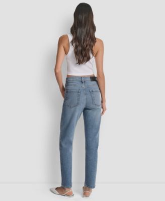 Women's High Rise Straight Fit Embellished Jeans