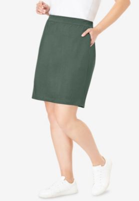Plus Size Stretch Cotton Skort