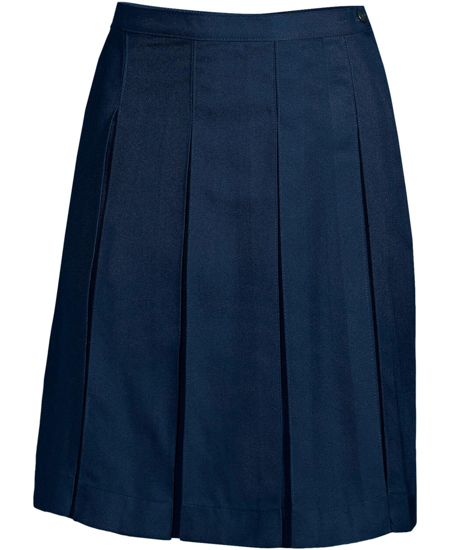 Women's Top of Knee Solid Box Pleat Skirt