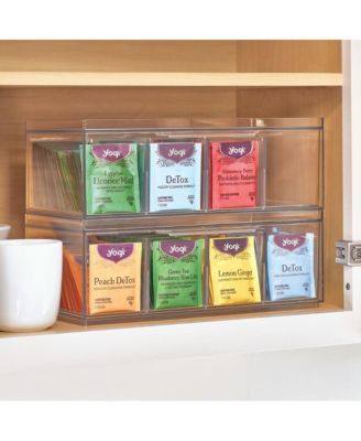 Stackable 4-Section Tea Storage Drawer for Countertop - Clear