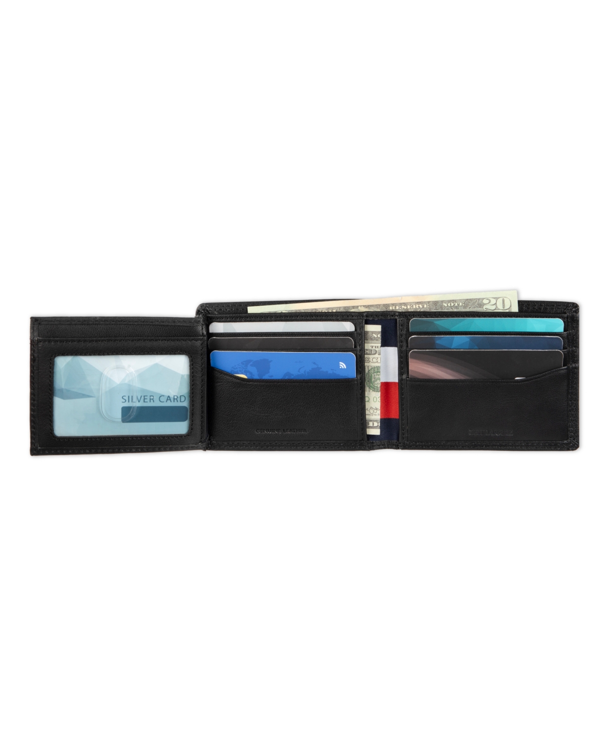 Tommy Hilfiger Men's Bifold Rfid Traveler Wallet In Black