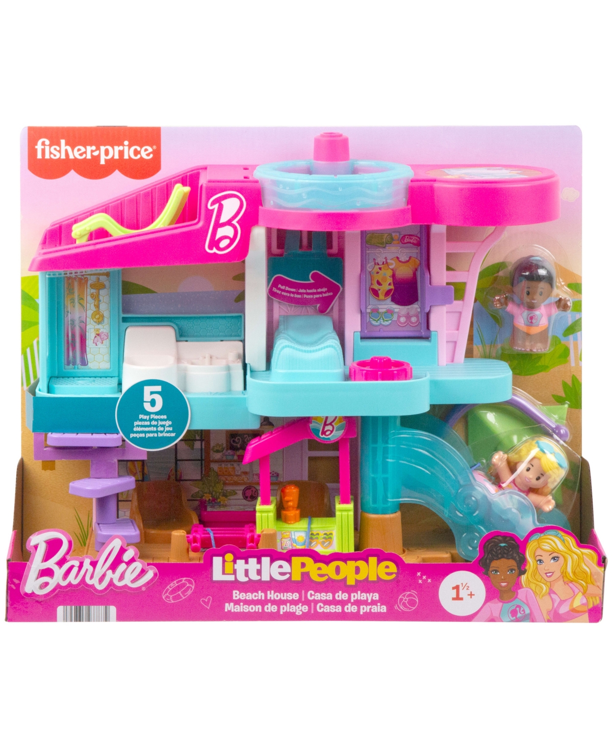 Little People Barbie Beach House Playset In Multi