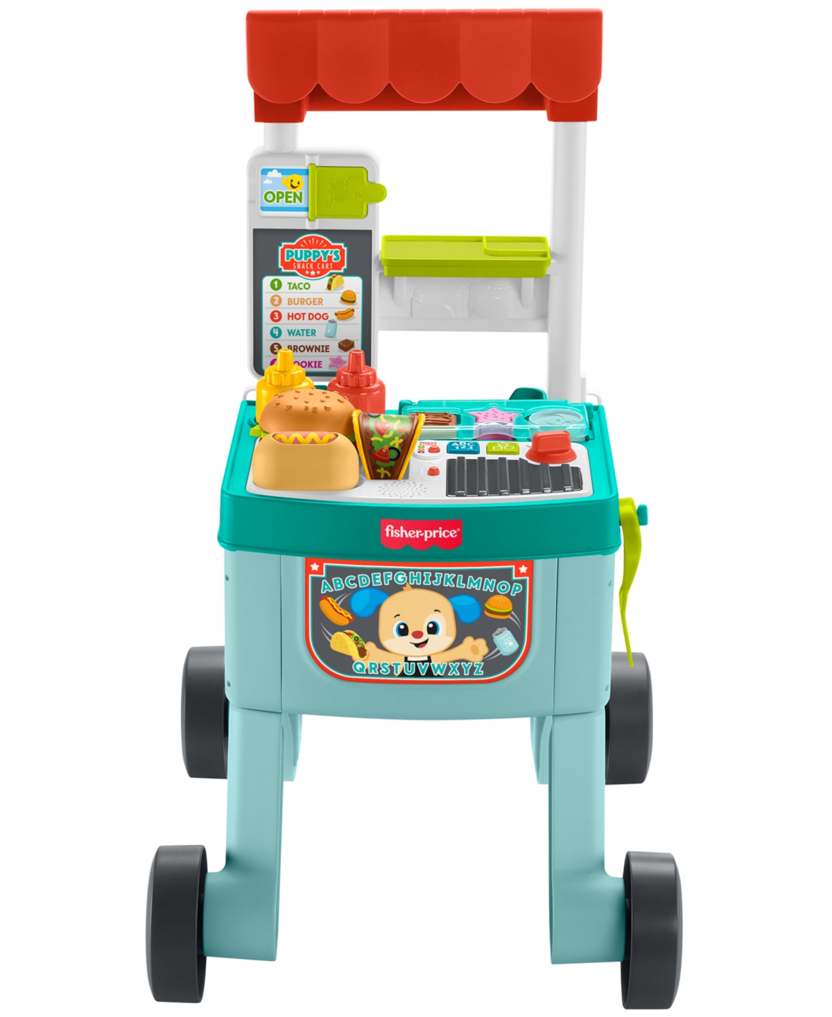 Fisher Price Laugh and Learn 4-in-1 Snack Cart Walker, 14 Play Pieces