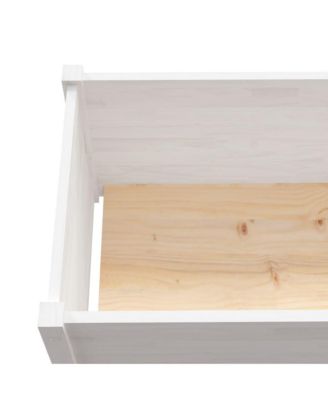 Garden Planter White Solid Pinewood Large Durable