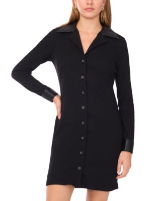 Women's Button-Up Collar Mini Dress