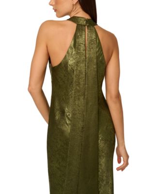 Women's Folied-Chiffon Halter Gown