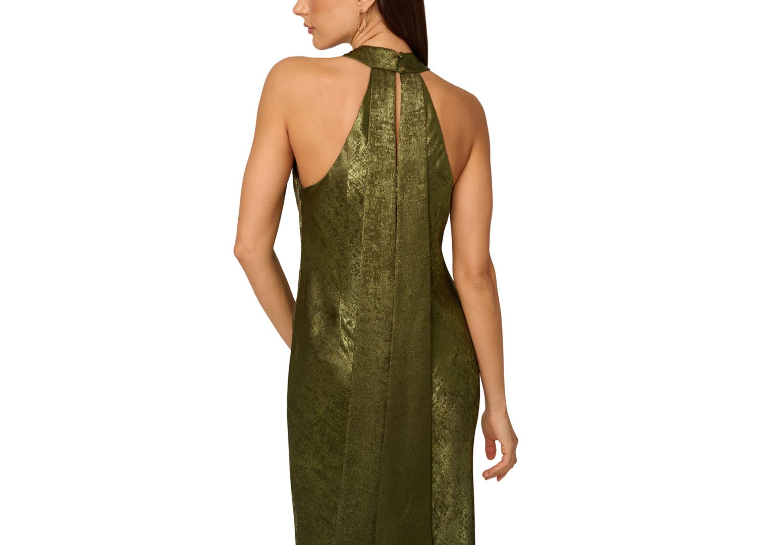 Women's Folied-Chiffon Halter Gown