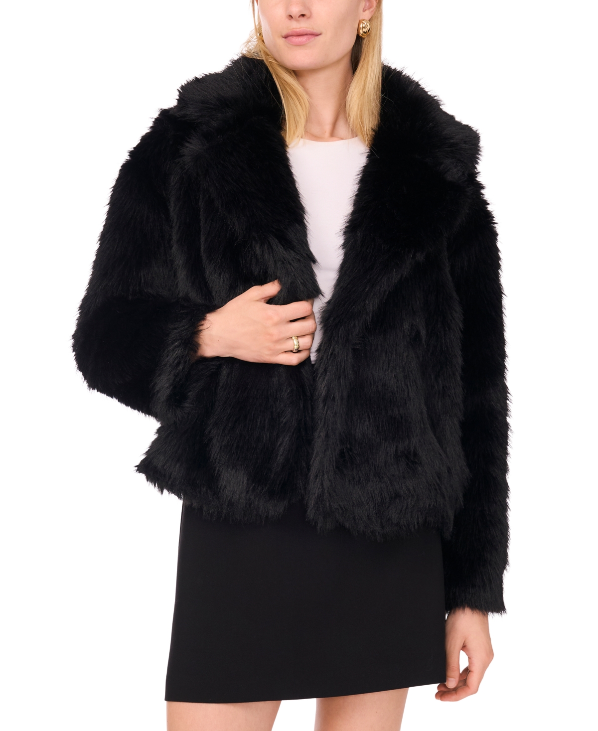 1.state Women's V-neck Long Sleeve Jacket In Black