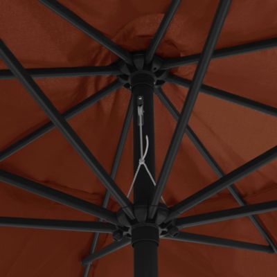 Garden Parasol Terracotta Polyester, Metal Large