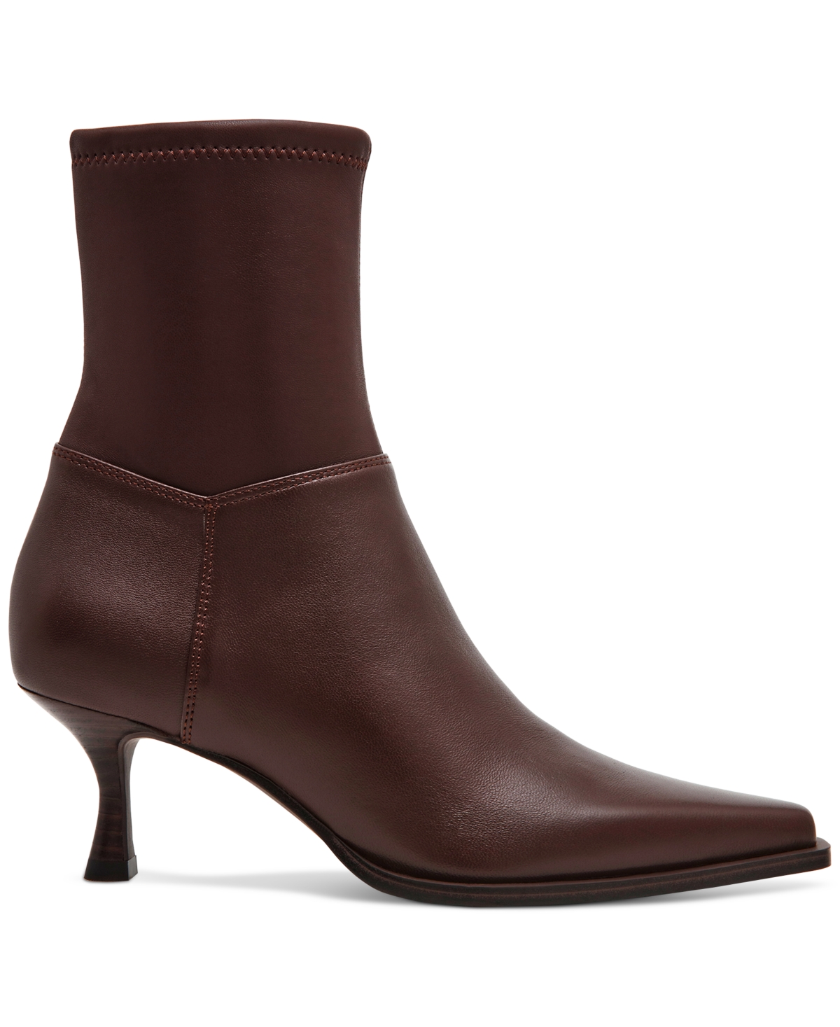 Steve Madden Stasia Kitten-heel Sock Booties In Brown