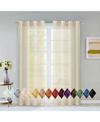 Malibu Linen Look Sheer Grommet Window Panel, 110" x 84"