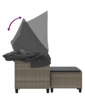 Garden Sofa Grey PE rattan, powder-coated steel 2-seater