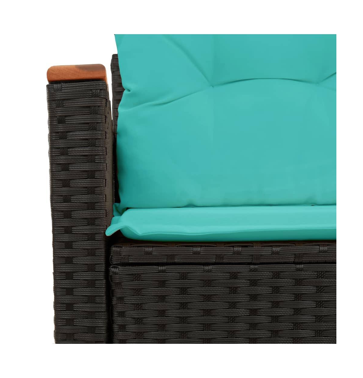 vidaXL Garden Sofa Black, Blue