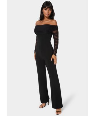 Women's Off Shoulder Ruched Jumpsuit