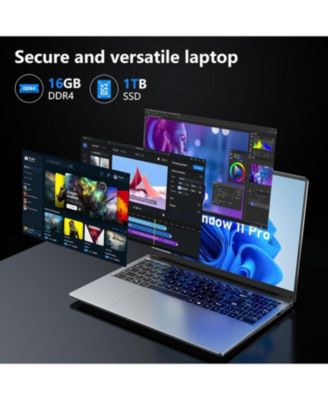 Gaming Laptop, 16 Inch FHD Display (1920 x 1200), N95 Laptop Computer (up to 3.4GHz), 16GB RAM 1TB SSD, Supports 180 Angle Opening, Bluetooth, Backlit Keyboard, Windows 11 Pro