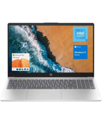 15.6" Portable Laptop (Include 1 Year Microsoft 365), HD Display, Intel Quad-Core N200 Processor, 16GB RAM, 128GB Storage, Wi-Fi 6, Webcam, HDMI, Numeric Keypad, Windows 11 Home, Silver