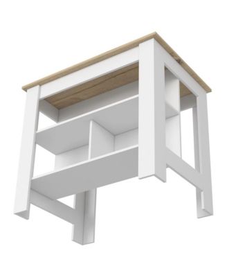 Cala Kitchen Island White / Light Oak MDF