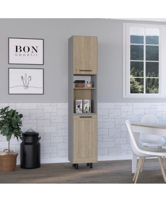 Hassel Kitchen Pantry Cabinet Light Pine MDF