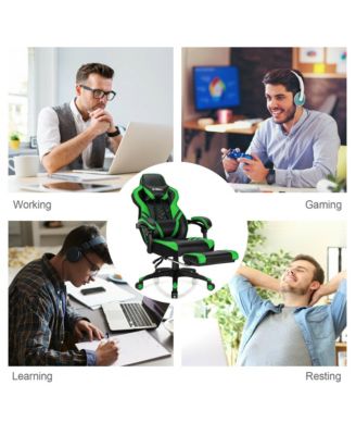 Office Computer Desk Chair Gaming Chair Adjustable Swivel w/Footrest