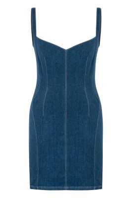 Women's Sosa Denim Mini Dress - Sleeveless Bodycon Jean Dress