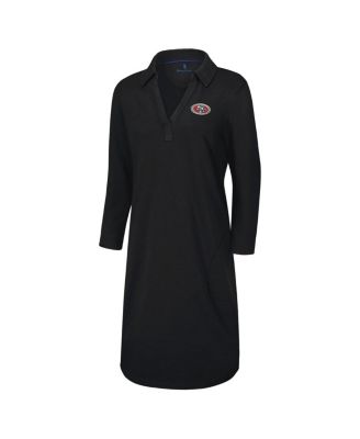 Women's Black San Francisco 49ers Ashby Isles Three-Quarter Length Sleeve Pullover Jersey Dress