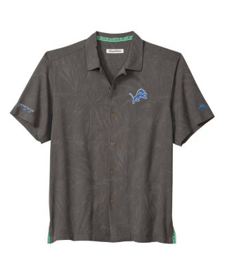 Men's Gray Detroit Lions Endzone Paradise COOLMAX Button-Up Shirt