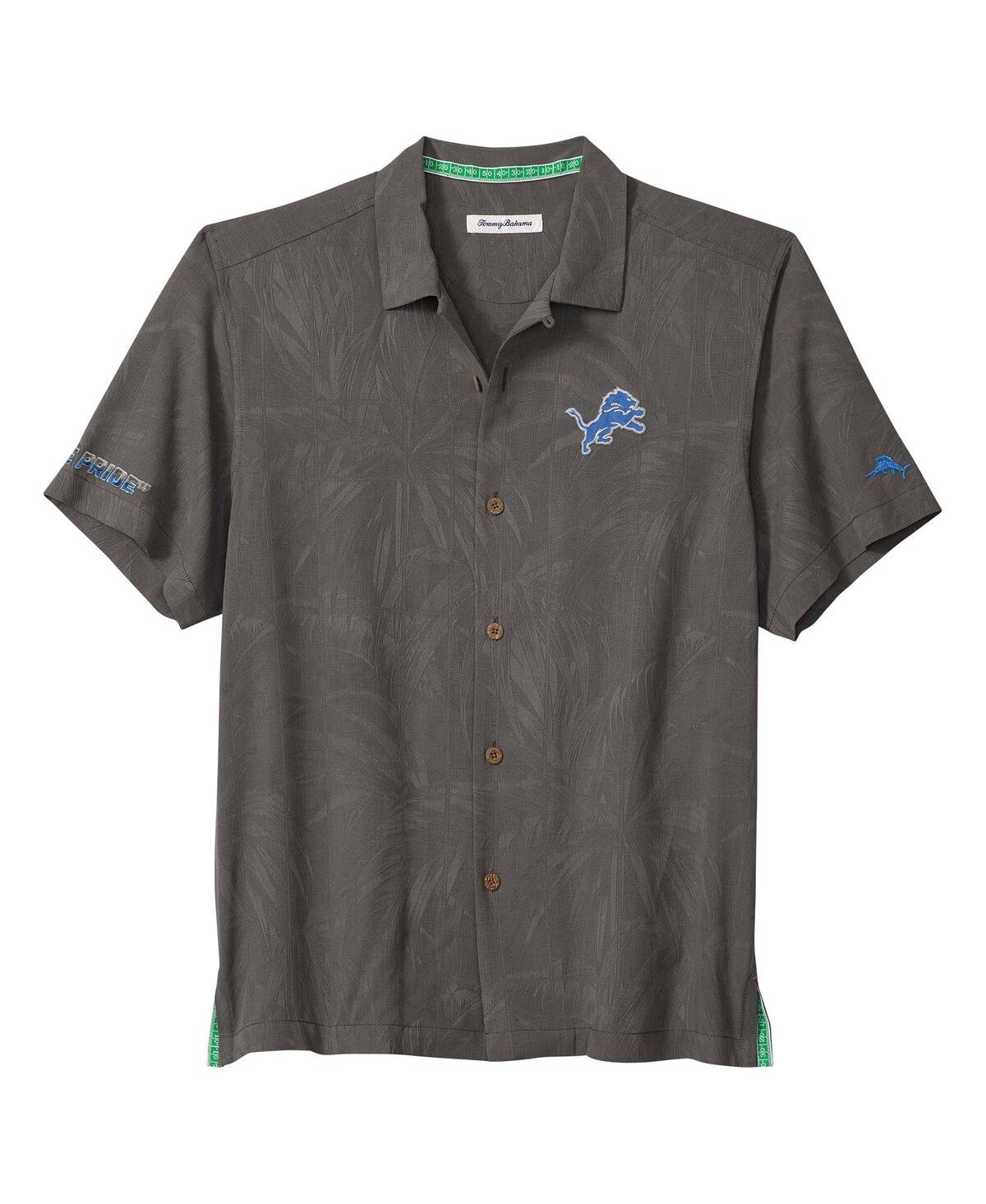 Tommy Bahama Men's Gray Detroit Lions Endzone Paradise Coolmax Button-up Shirt In Gray