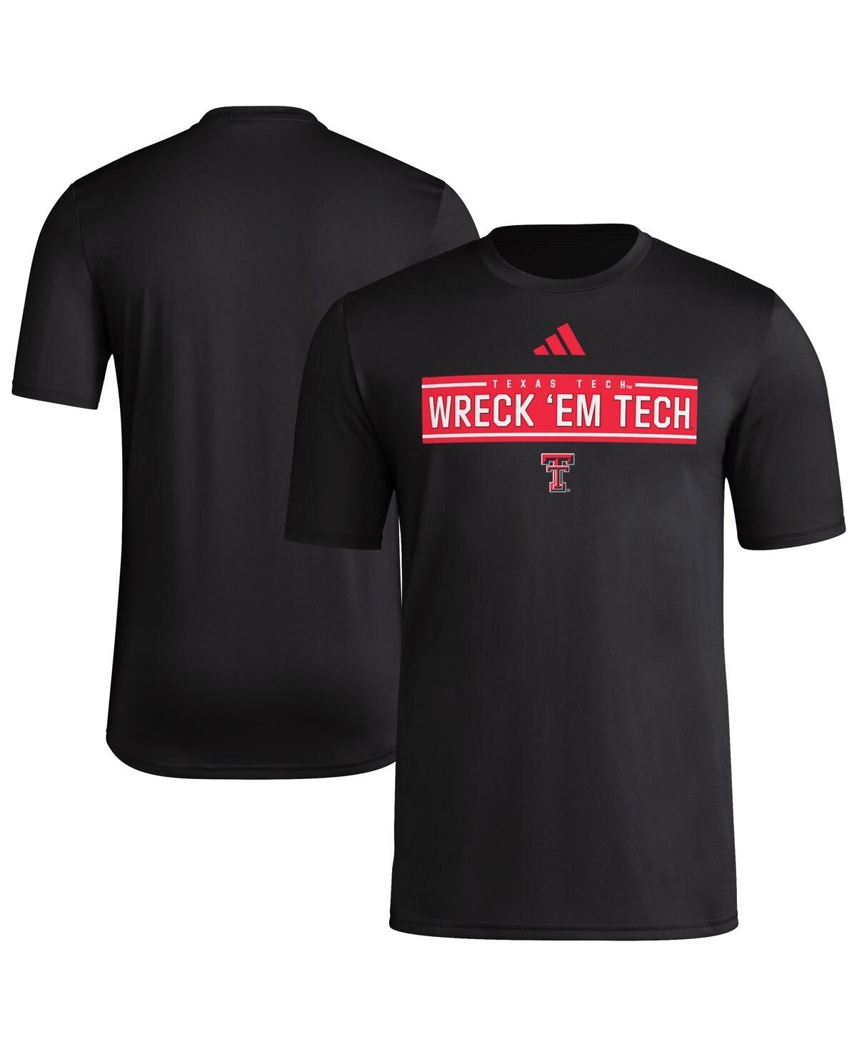 Adidas Men's Black Texas Tech Red Raiders Locker Slogan Pre-Game T-Shirt - Black