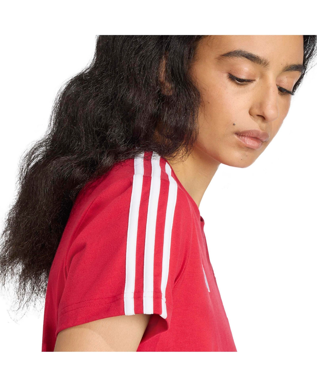 Adidas Originals Women's Red Liverpool Three-stripes T-shirt In Red