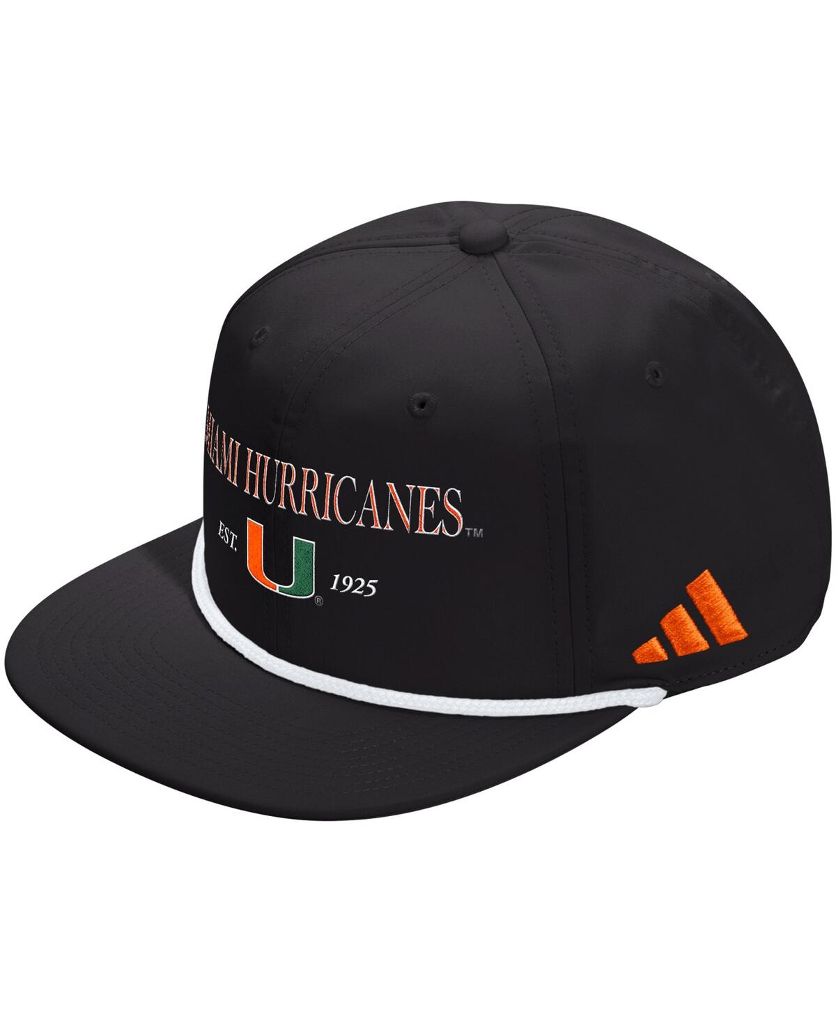 Adidas Originals Men's And Women's Black Miami Hurricanes Seasonal Rope Adjustable Hat