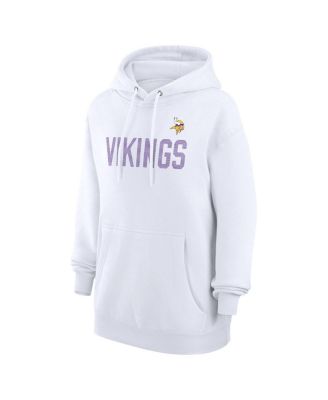 Women's White Minnesota Vikings Dot Print Pullover Hoodie
