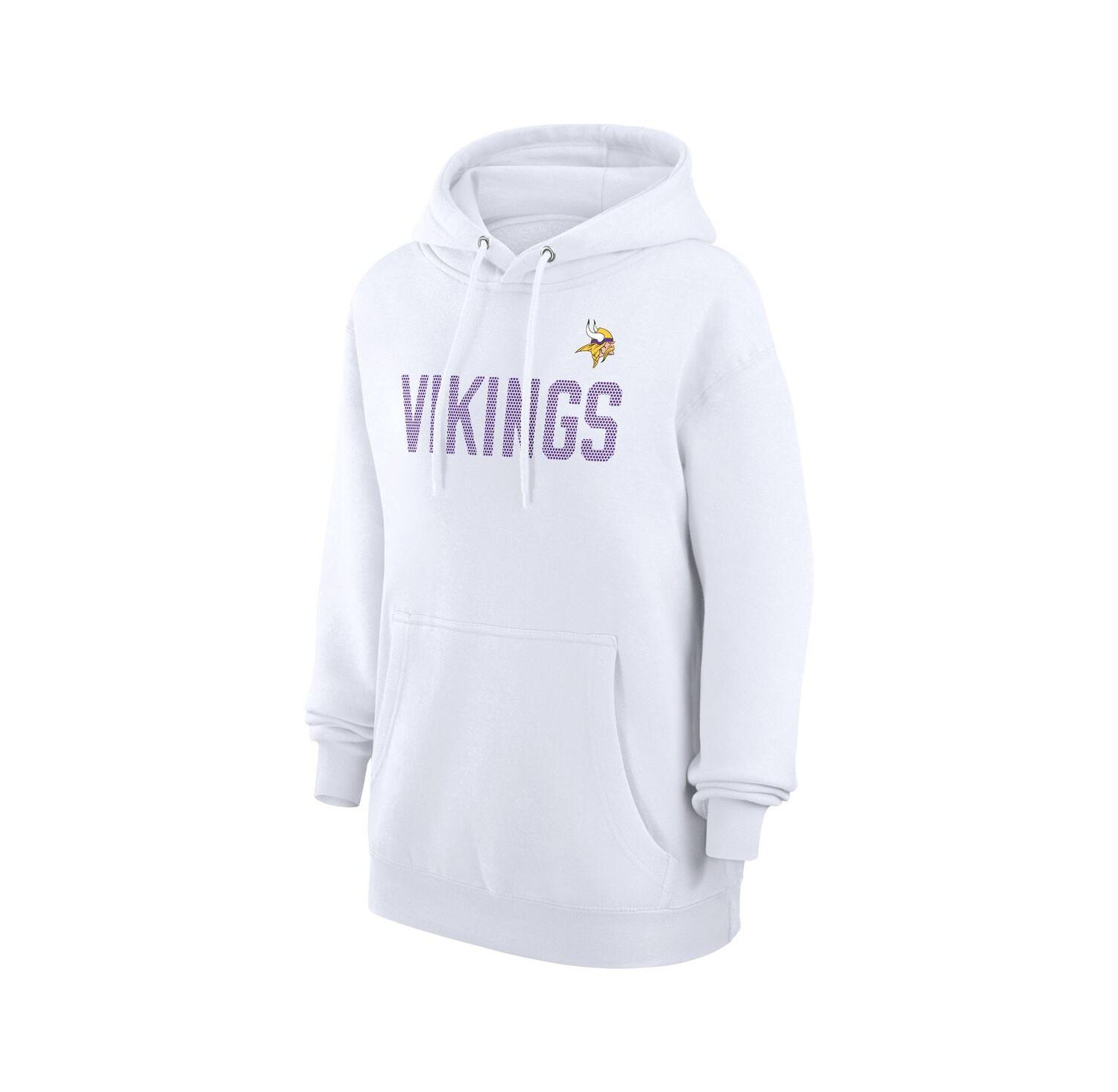 Women's White Minnesota Vikings Dot Print Pullover Hoodie