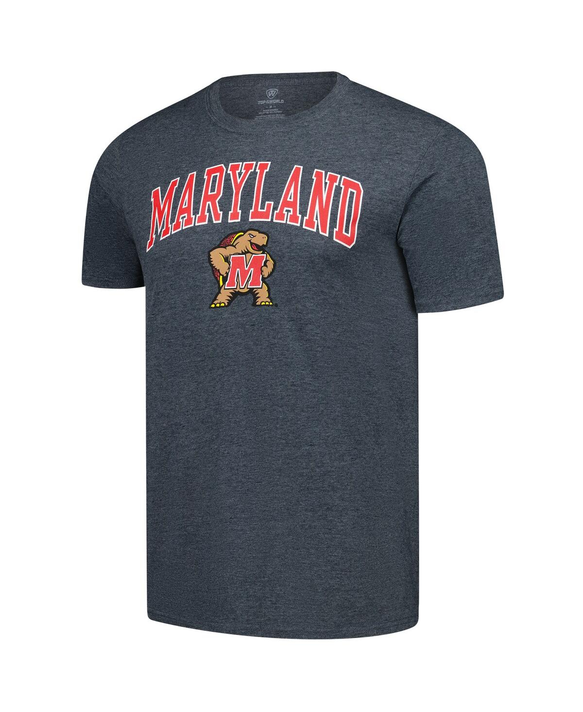 Fanatics Unlabeled Heather Charcoal Maryland Terrapins Basic T-shirt In Black