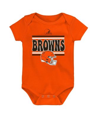 Baby Boys and Girls 3-Pack Cleveland Browns Play Day Bodysuit Set
