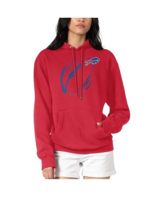 G-III 4Her by Carl Banks - Women's Red Buffalo Bills Football Logo Fleece Tri-Blend Pullover Hoodie