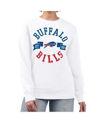 G-III 4Her by Carl Banks - Women's White Buffalo Bills Large Team Graphic Fleece Pullover Sweatshirt