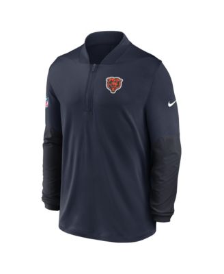 Men's Navy Chicago Bears Sideline Feel the Pressure Performance Half-Zip Pullover Sweatshirt