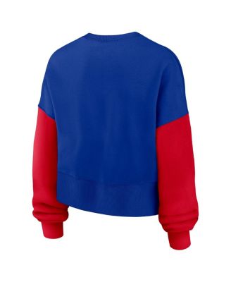 Women's Royal Buffalo Bills Oversized Color Block Pullover Sweatshirt
