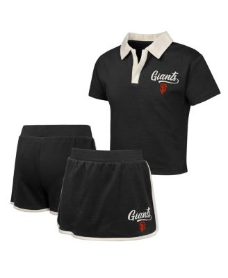 Outerstuff - Big Girls Black San Francisco Giants Base Trainer Johnny Polo and Skort Set