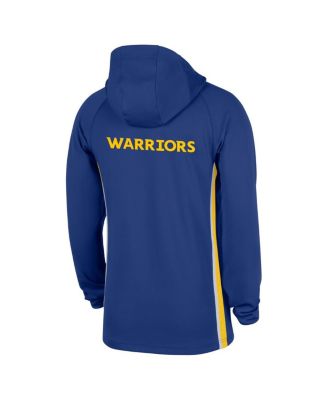 Men's Blue Golden State Warriors Authentic On Court Zone Quarter-Zip Dri-FIT Hoodie Jacket