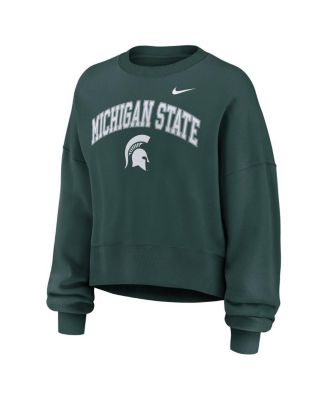 Women's Green Michigan State Spartans Oversized Phoenix Arch Pullover Sweatshirt
