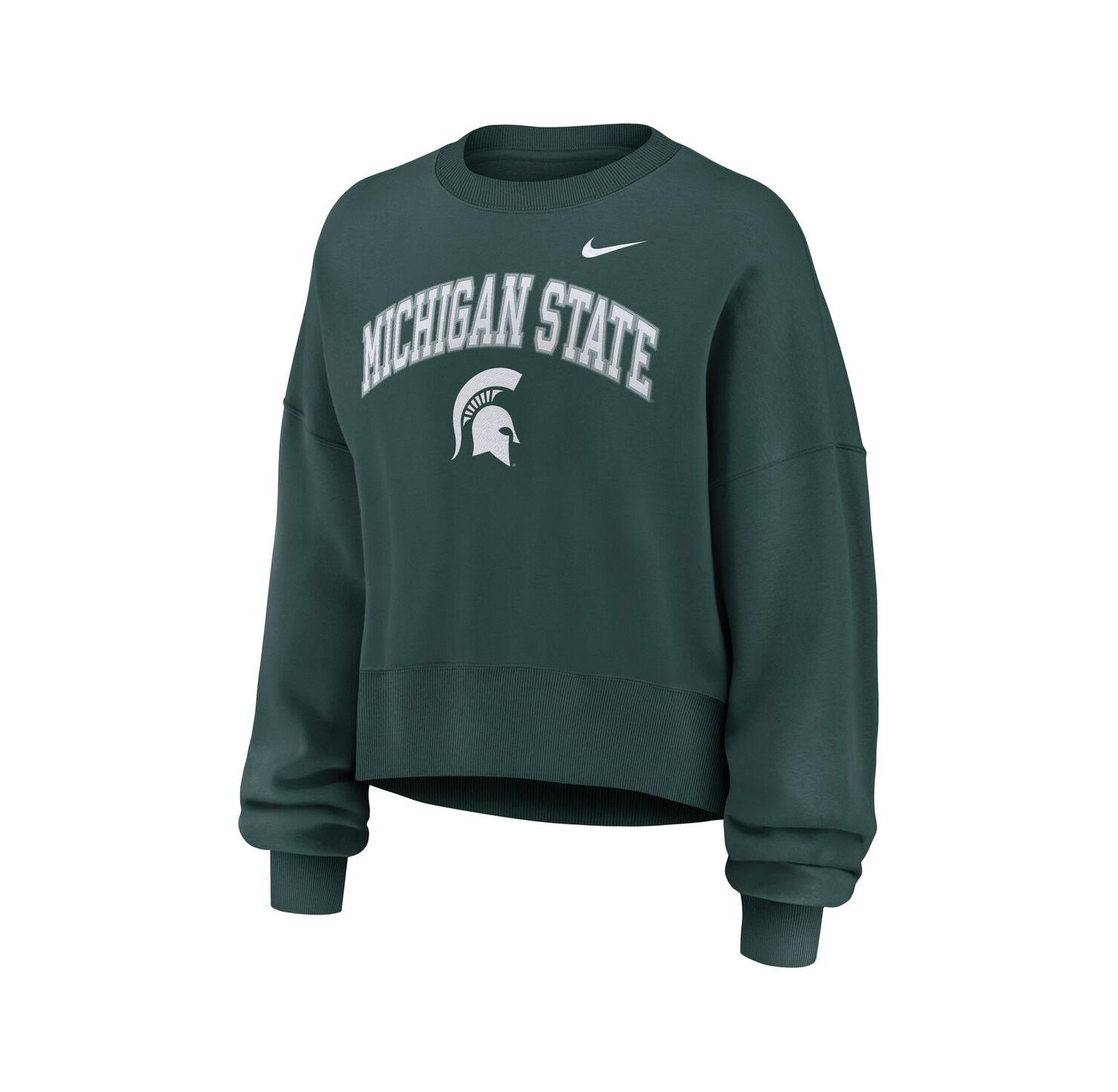 Women's Green Michigan State Spartans Oversized Phoenix Arch Pullover Sweatshirt