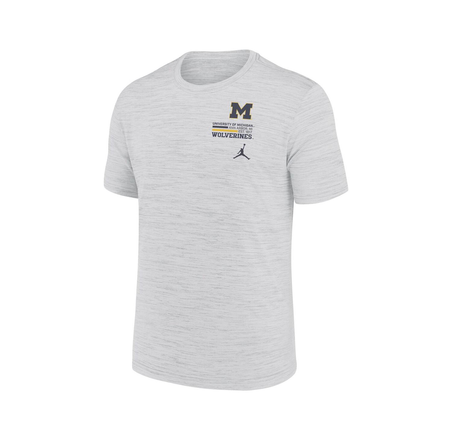 Men's White Michigan Wolverines Velocity Stacked Performance T-Shirt