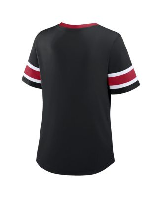 Women's Black Atlanta Falcons Redzone Draw Play Athena Lace-Up T-Shirt