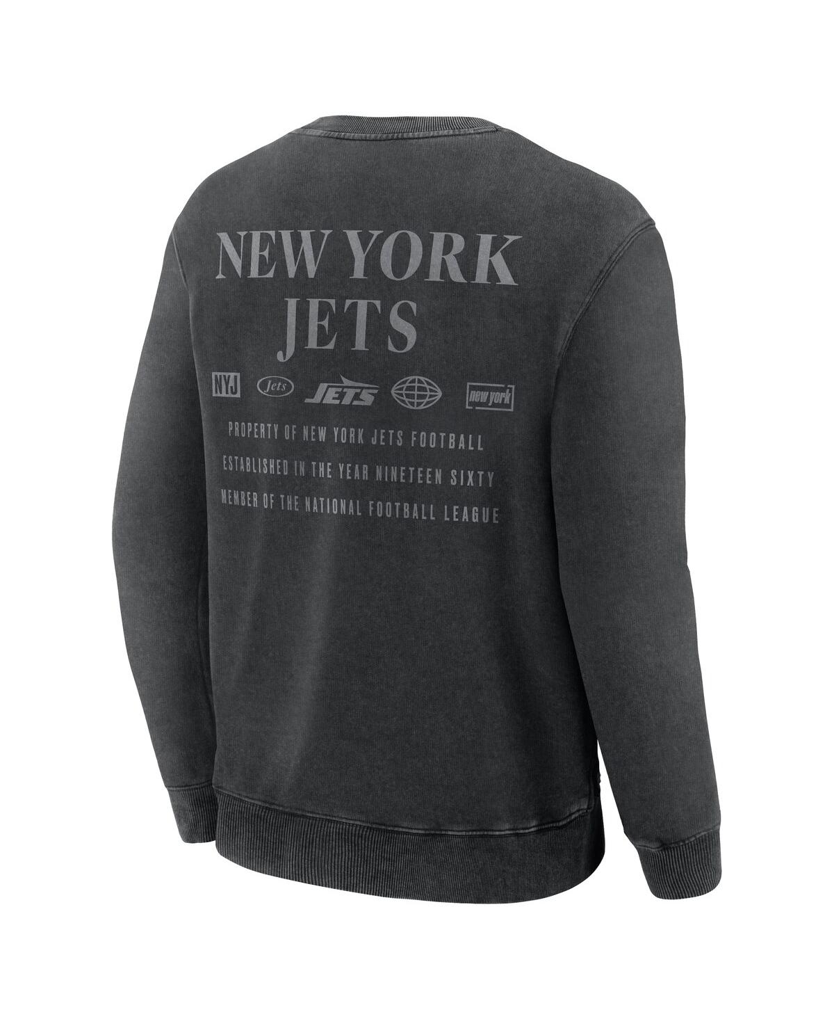 Fanatics Men's Black New York Jets Deep Route Pullover Sweatshirt In Black